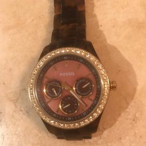 Fossil tortoise shell watch